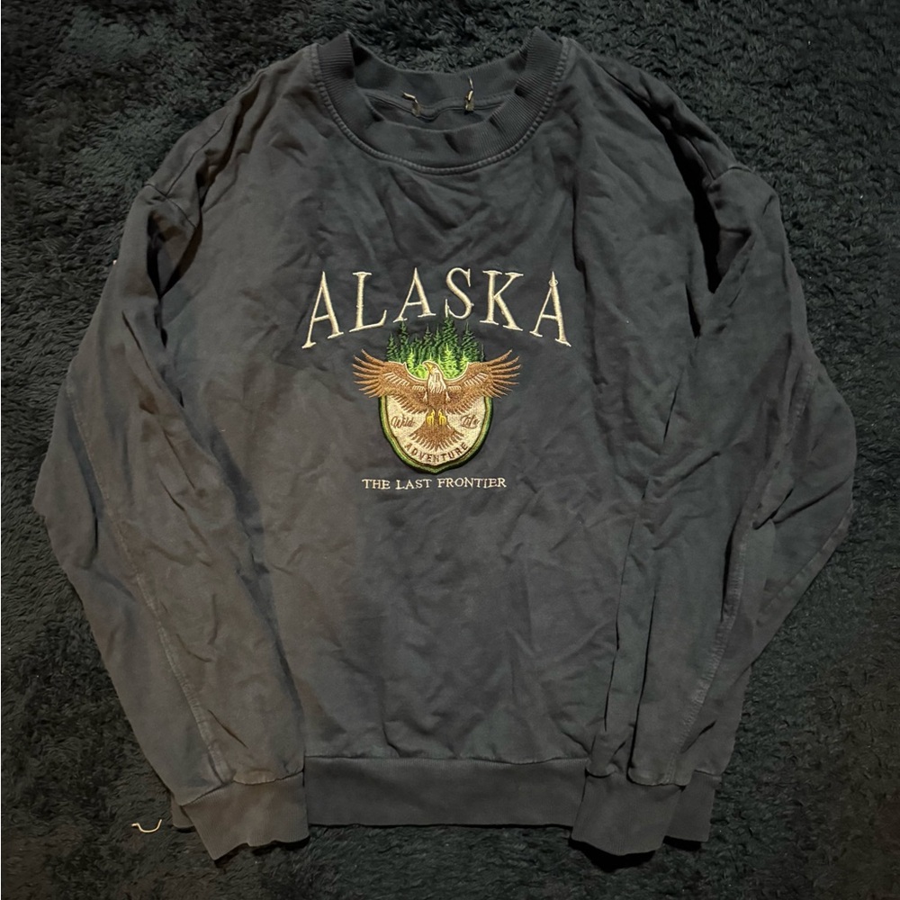 Alaska The Last Frontier Navy Sweater